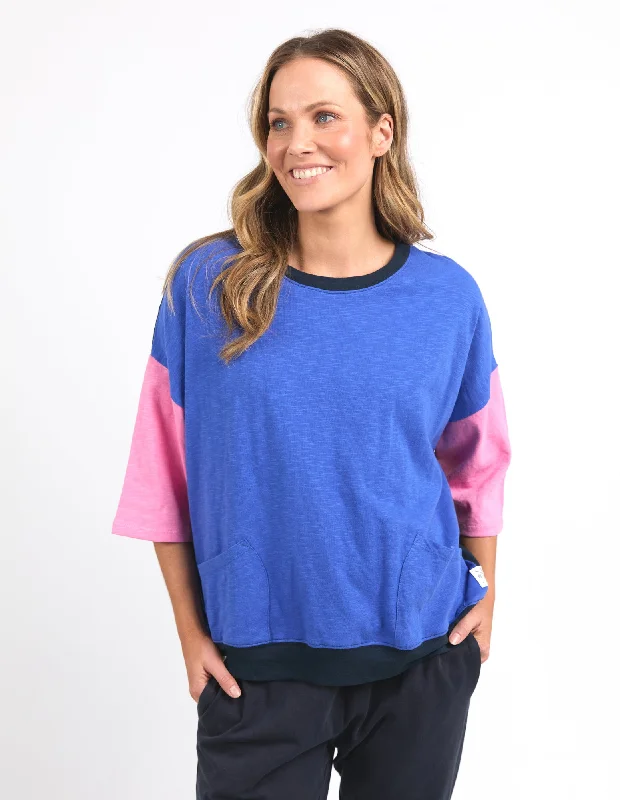 Mazie Colour Block Sweat Royal Blue