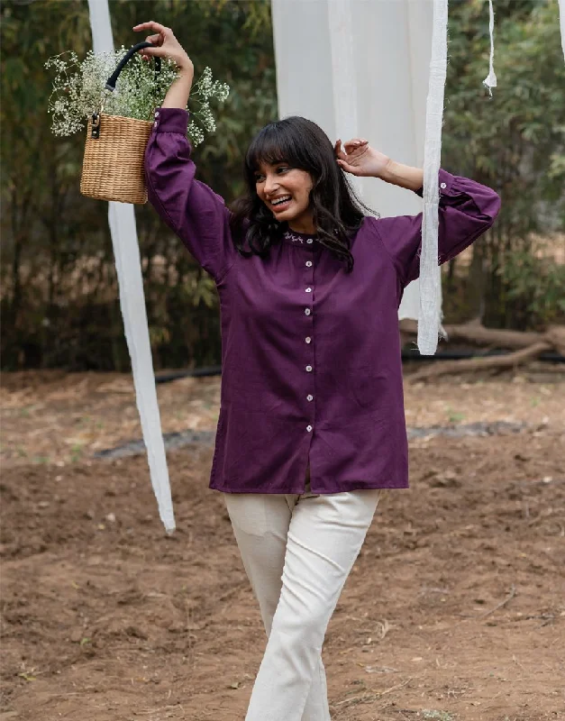 Violet Embroidered Top