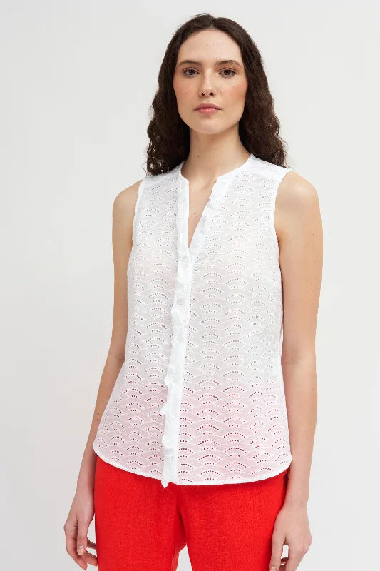 Agar Sleeveless Blouse - White