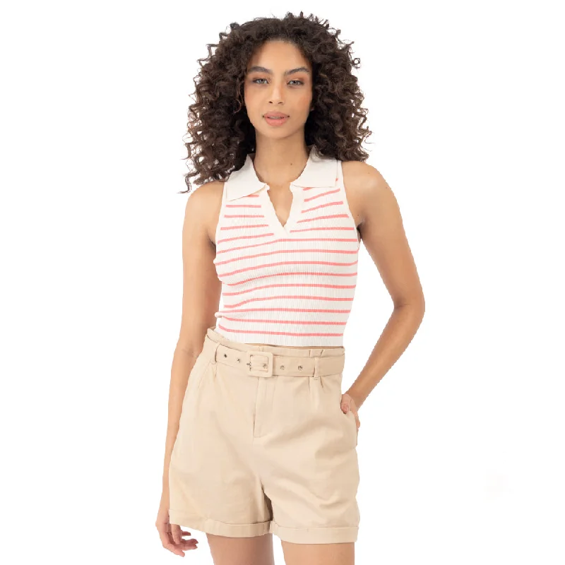 PLAYERA CUELLO POLO Y STRIPES PARA MUJER FOREVER 21