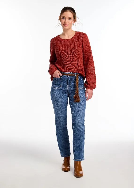 Long Sleeve Pointelle Sweater