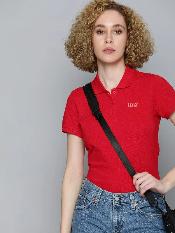 Women's Solid Polo T-shirt