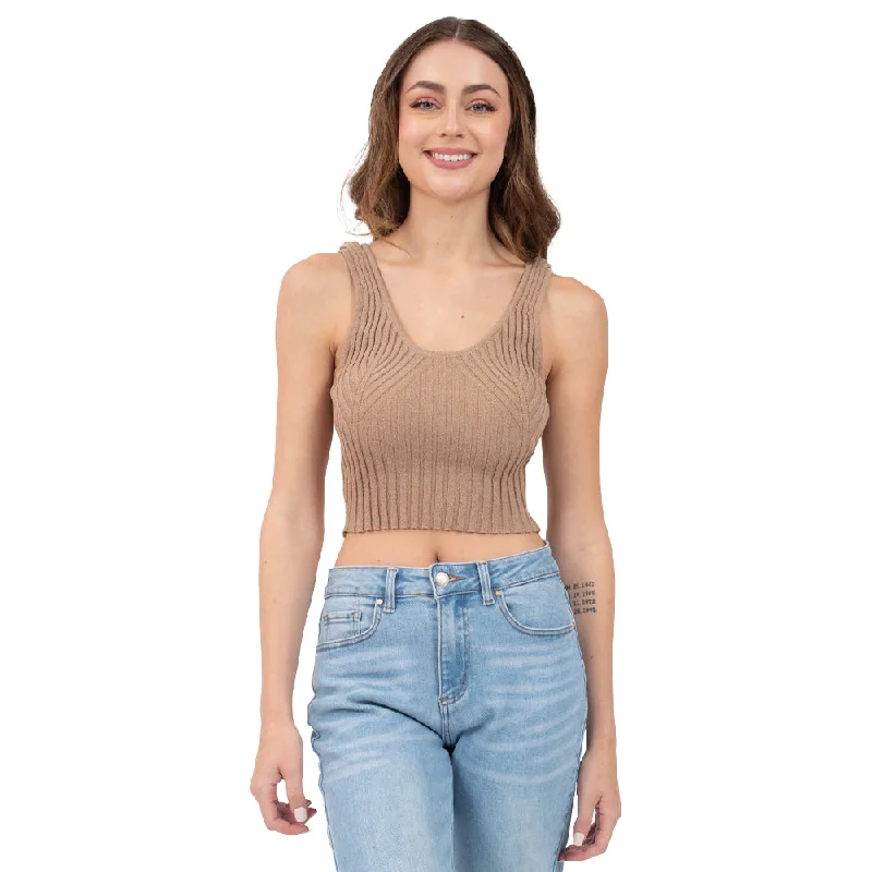 TOP PARA MUJER KNIT RIB BASIC WITH WIDE STRAPS FOREVER 21