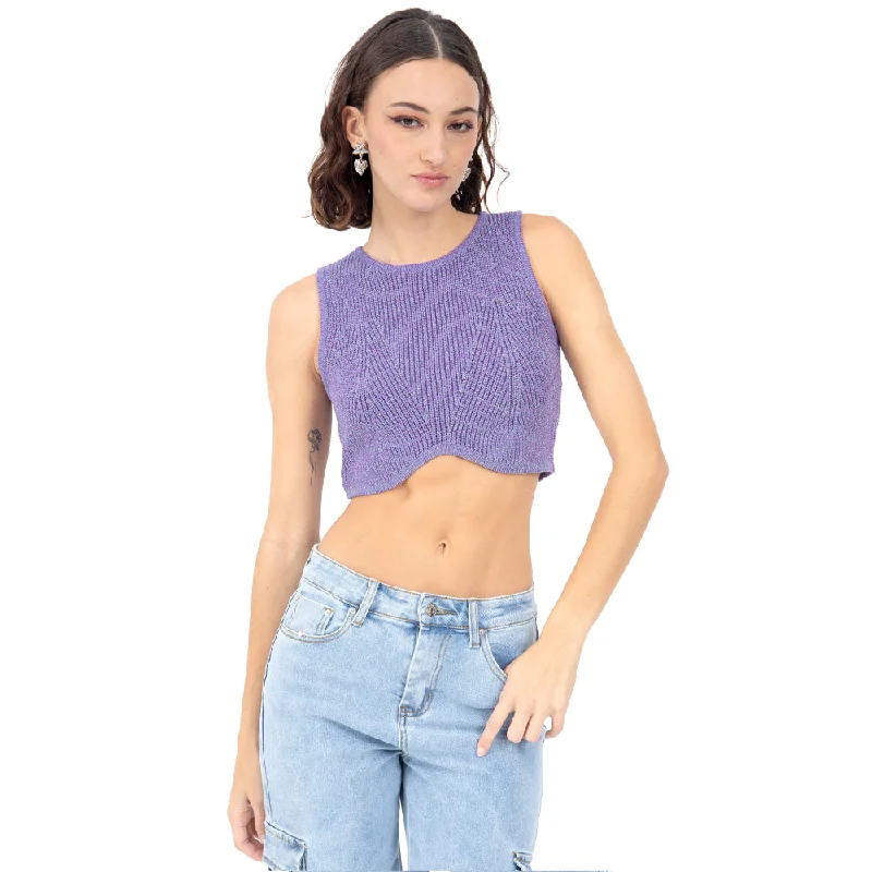 TOP DE PUNTO KNIT LUREX PARA MUJER FOREVER 21