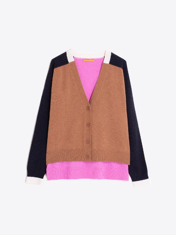 Vilagallo Camel/Black Cardigan