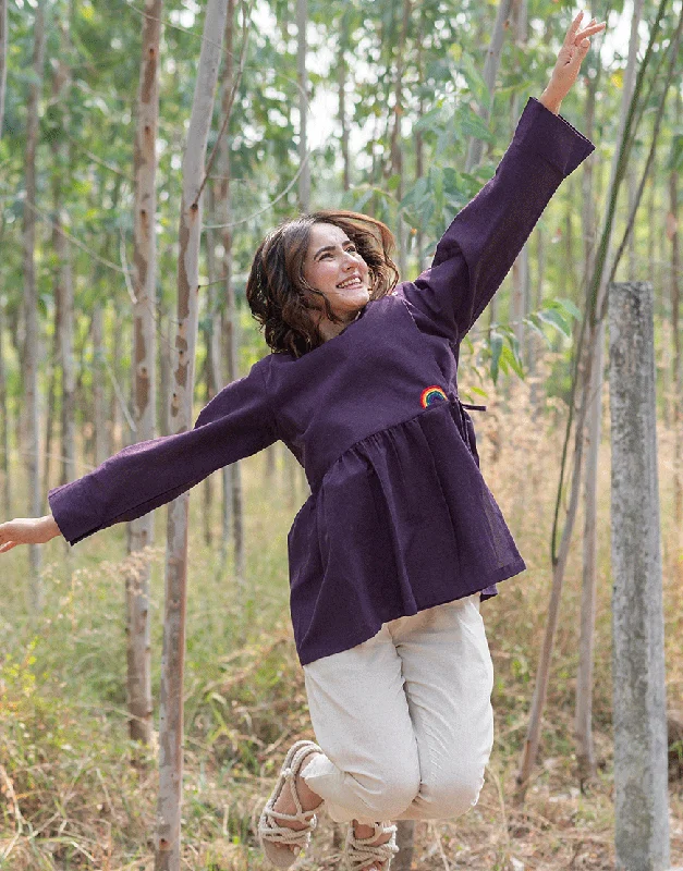 Eggplant Wrap Top