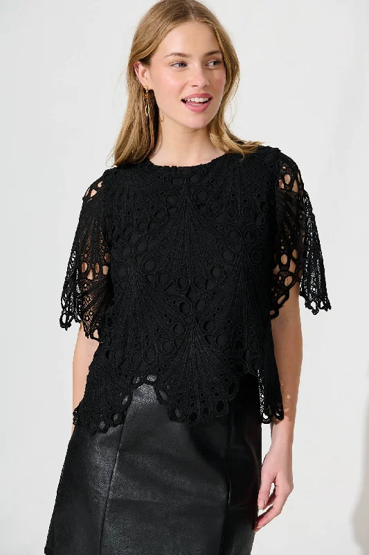 Bel Air Top In Black Lace