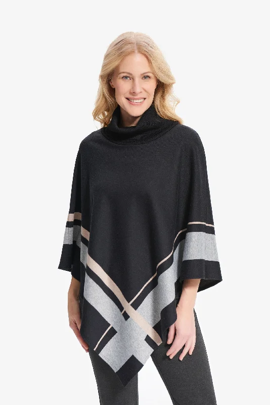 Joseph Ribkoff Vertical Lines Poncho Cardigan