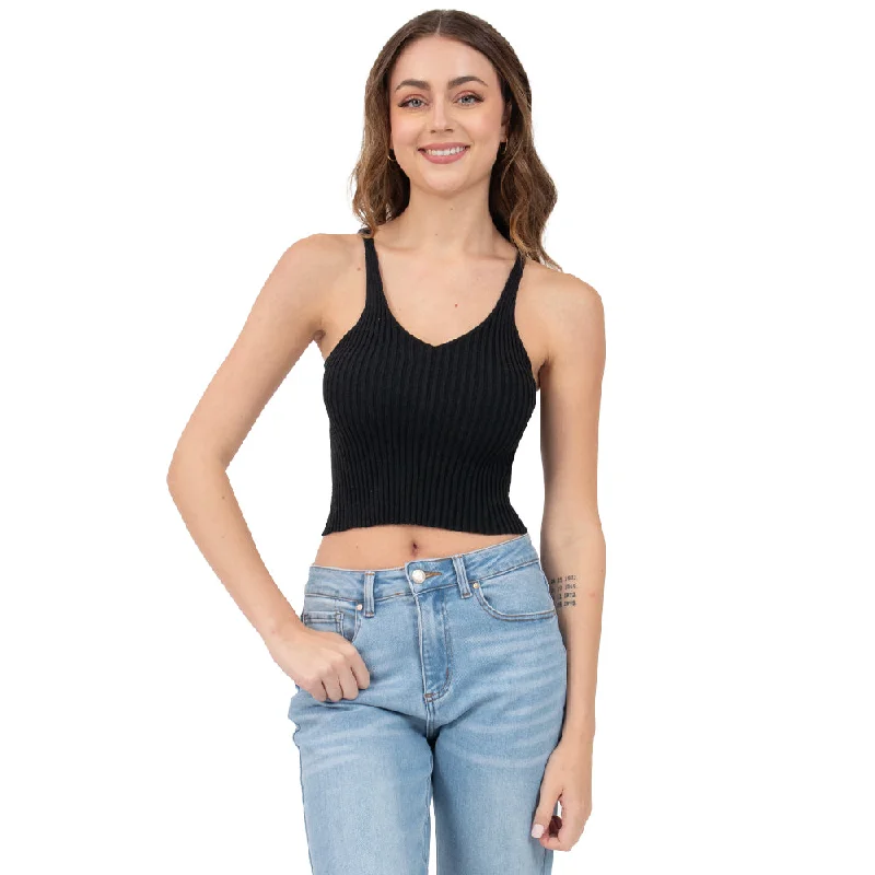 TOP PARA MUJER KNIT RIB WITH HALTER NECK FOREVER 21