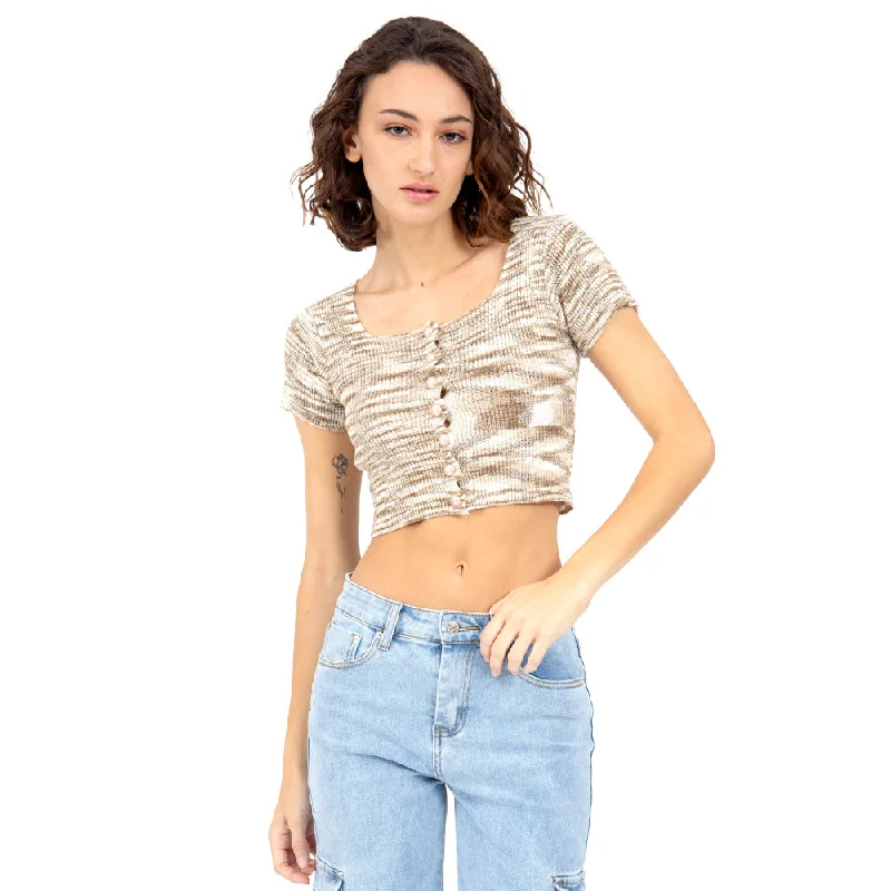 PLAYERA MANGA CORTA CON BOTONES PARA MUJER FOREVER 21