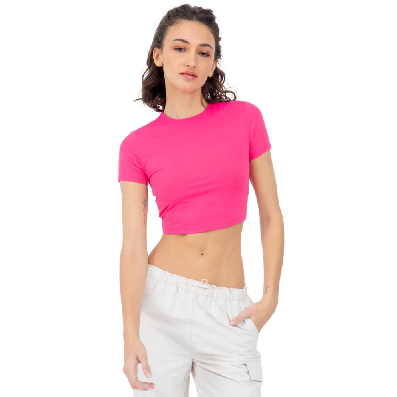 PLAYERA LISA CROP MANGA CORTA PARA MUJER FOREVER 21