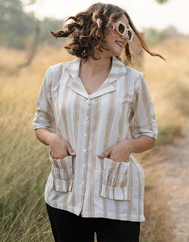 Pearl Cream Striped Shirt