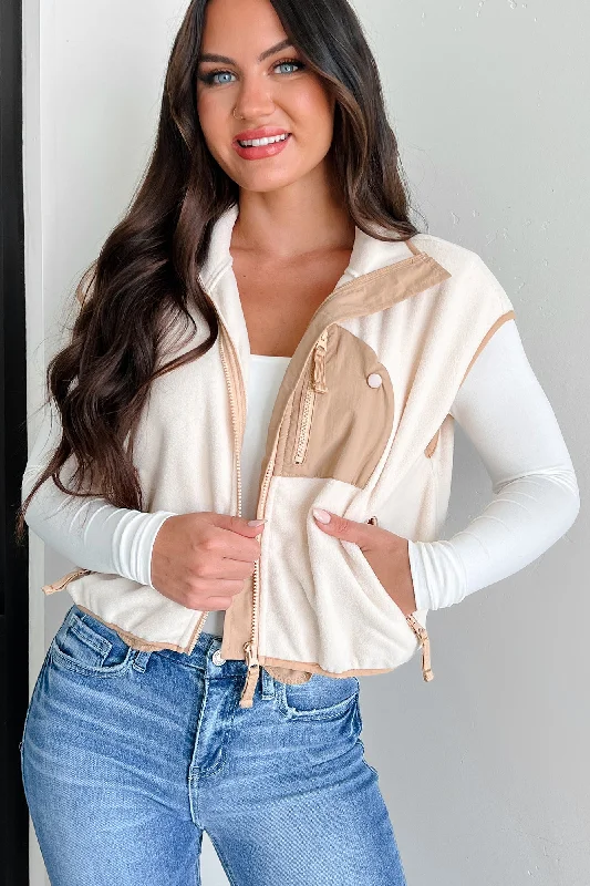 Autumn Strolls Fleece Vest Top (Cream)