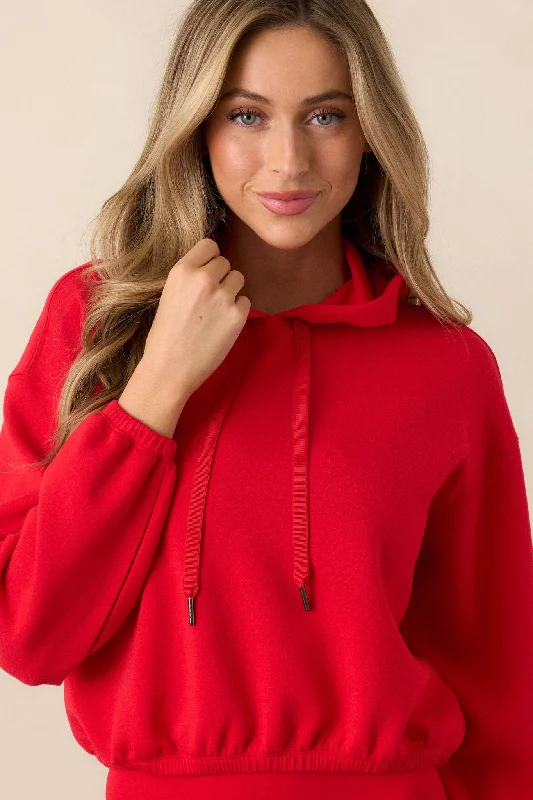 SPANX® AirEssentials Red Cinched Cropped Hoodie