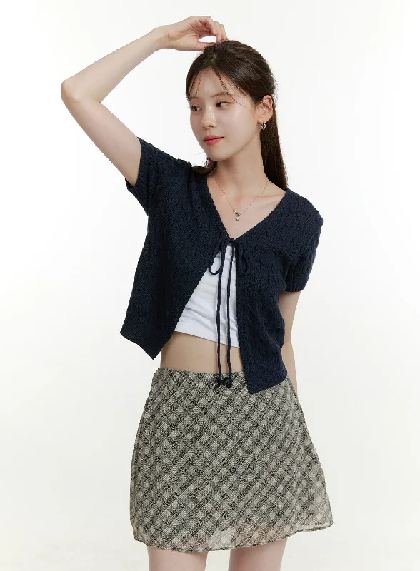Crazy Deal V-Neck Short Sleeve Cardigan OU427