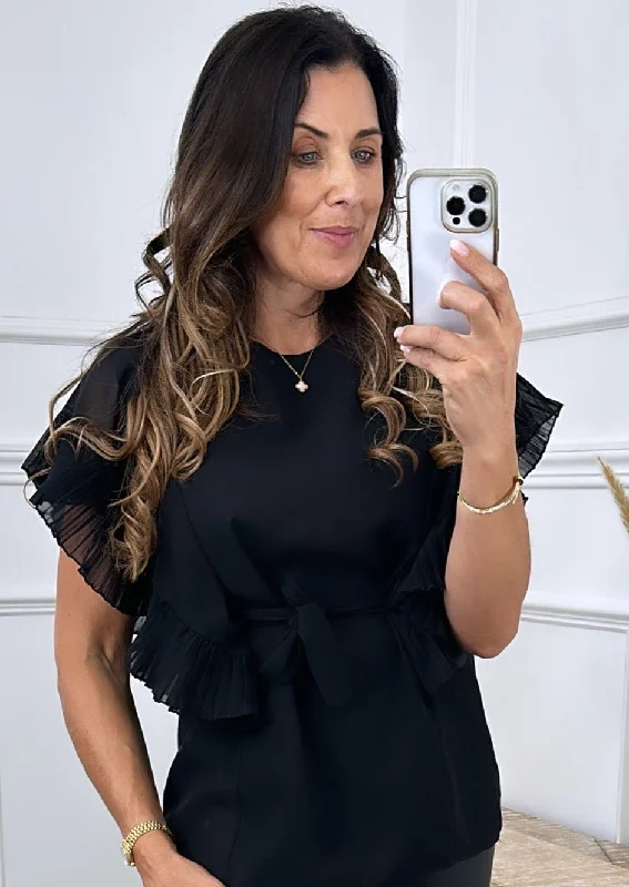 Melanie Black Tie Waist Top