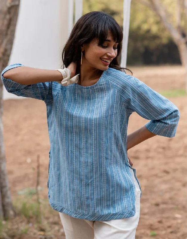 Light Blue Weave Top