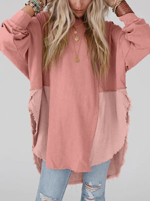 Curved Hem Dolman Sleeve Top