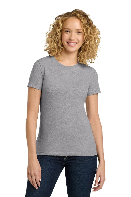 Next Level Womens Boyfriend Fine Jersey Short Sleeve Crewneck T-Shirt - Heather Grey