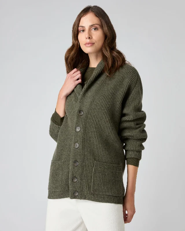 Women's The Kensington Cashmere Cardigan Moss Green