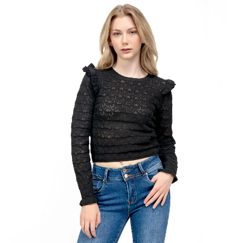 SWEATER PARA MUJER WITH RUFFLES AT SHOULDER FOREVER 21