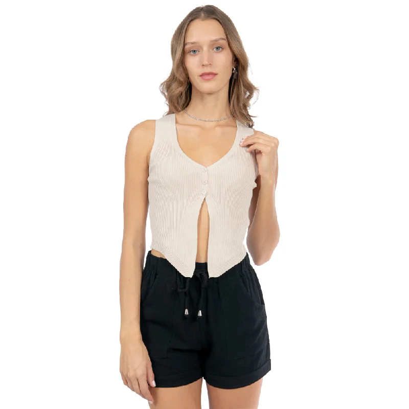 TOP DE PUNTO CON BOTONES PARA MUJER FOREVER 21