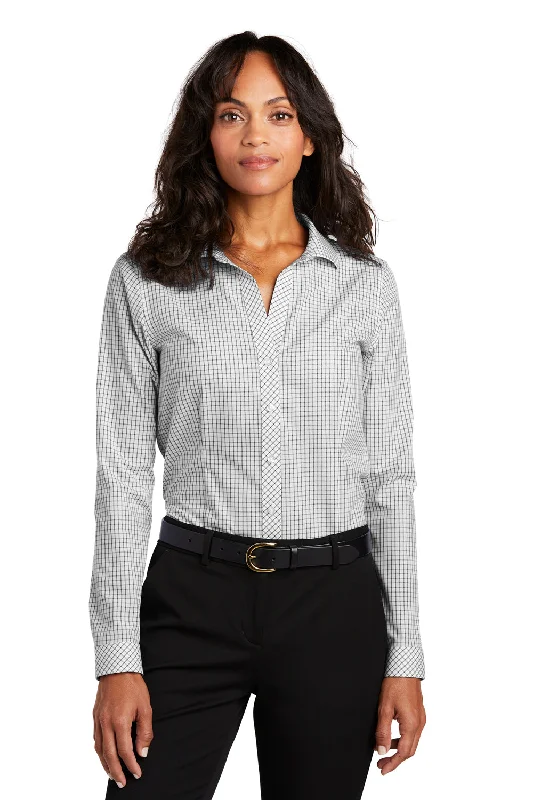 Red House Womens Check Wrinkle Resistant Long Sleeve Button Down Shirt - Black/White - Closeout