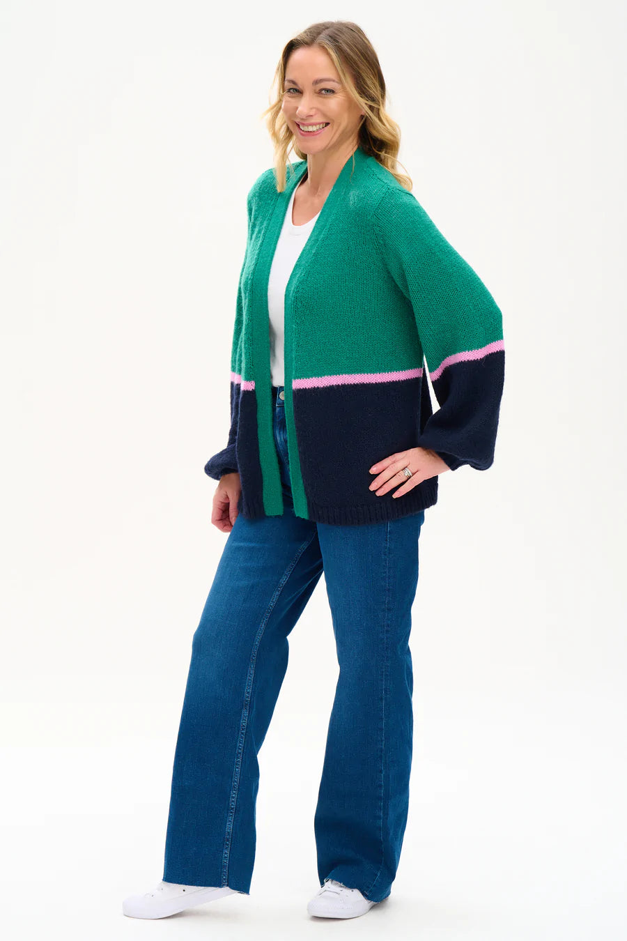 Sugarhill Yvette Green/Navy Cardigan