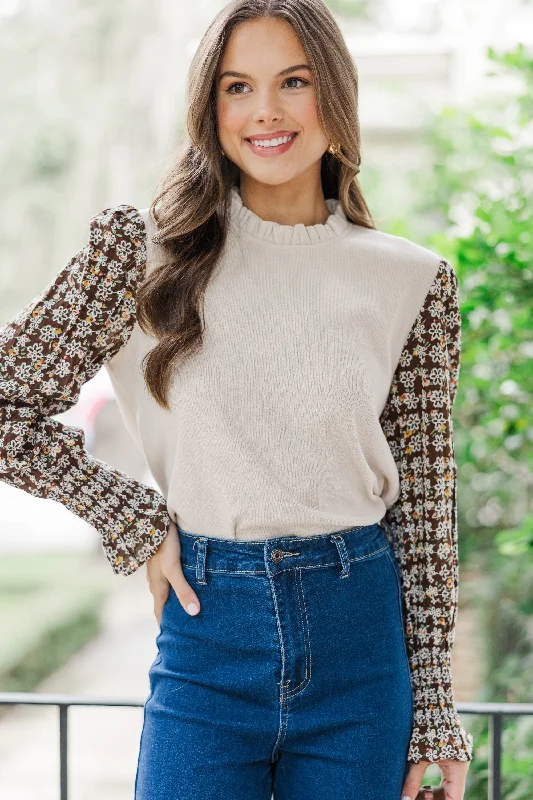 Feeling So Happy Cream Embroidered Blouse