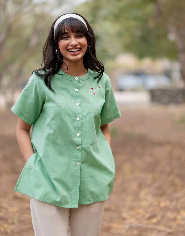 Pastel Green Embroidered Top ~ New