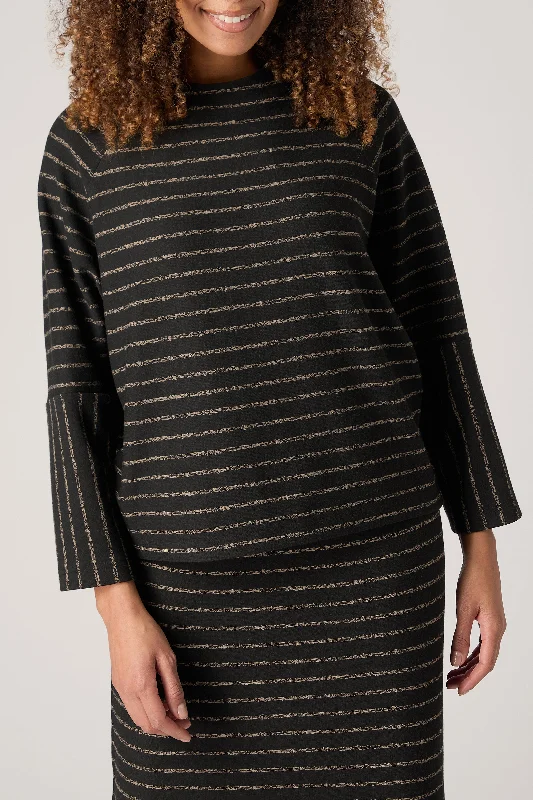 Broken Stripe Top - Black