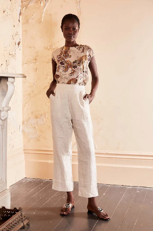 Boheme Trousers Natural in Luxe Linen