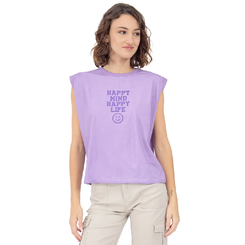 PLAYERA EN TENDENCIA MEDIO HOMBRO ESTAMPADA PARA MUJER FOREVER 21