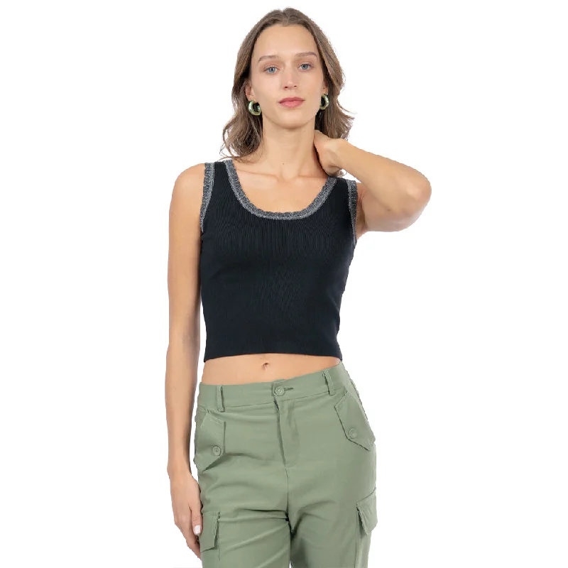 TOP DE PUNTO CON CONTRASTE PARA MUJER FOREVER 21