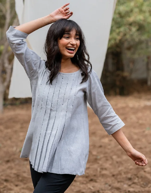 Grey Smock Top