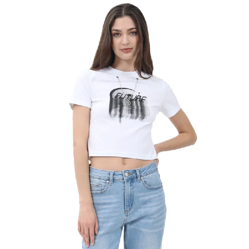 PLAYERA PARA MUJER FASHION PRINTED WITH CHAIN FOREVER 21