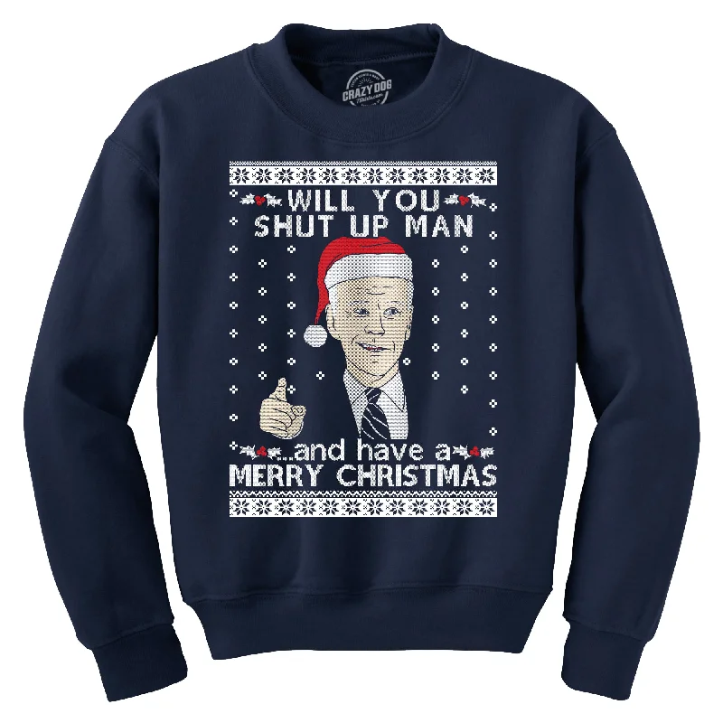 Joe Biden Ugly Christmas Sweater Crew Neck Sweatshirt